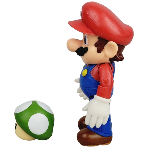 Nintendo Super Mario 4" Mario Figure with 1-Up Mushroom - Jakks 2015 - Picture 4 of 4